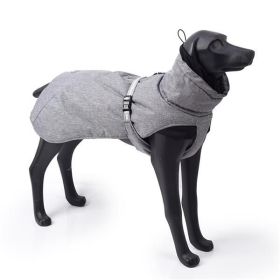 New Style Dog Winter Jacket with Waterproof Warm Polyester Filling Fabric-(Gary , size M))