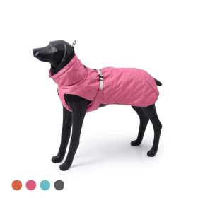 New Style Dog Winter Jacket with Waterproof Warm Polyester Filling Fabric-(pink, size S)