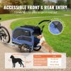 VEVOR Dog Bike Trailer, Supports up to 100 lbs, 2-in-1 Pet Stroller Cart Bicycle Carrier, Easy Folding Cart Frame with Quick Release Wheels