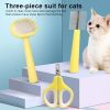 3pcs/set Pet Grooming Set; Cat Hair Comb Cat Nail Scissors; Pet Comb Set For Dogs & Cats