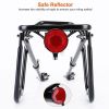 Bicycle rack adjustable bicycle rear rack bicycle luggage rack, with elastic rope and red reflective plate 55LBS load capacity