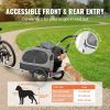 VEVOR Dog Bike Trailer, Supports up to 88 lbs, 2-in-1 Pet Stroller Cart Bicycle Carrier, Easy Folding Cart Frame with Quick Release Wheels