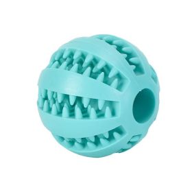 Dog Squeaky Ball Toy; Pet Chew Toy For Dog; Tooth Cleaning Ball Bite Resistant Pet Supplies (Color: Sky blue, size: 2.3Inch)