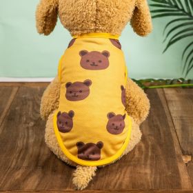 Pet Clothes; Summer New Pet Dog Clothes Thin Vest Bird's Eye Printing; Pet Clothes For Dogs And Cats (Color: Yellow, size: XS)