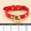 Leather Pet Collars Pet paw print bone alloy bell collar dog collar Best Santa Xmas Gifts cat collar