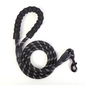 Strong Nylon Braided Dog Leash ; Pet Training Running Rope; Pet Supplies Pet Leash (Color: Black, size: L)