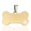 Stainless Steel Bone Shaped Pendant For Cat Collars; Metal Pendant For Pet Necklace; Pet Supplies